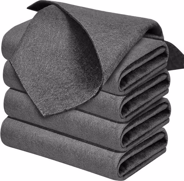 PAWNORA Microfibre Glass Wiping Rags, Grey, 10 Pack, W: 20 cm, D: 30 cm