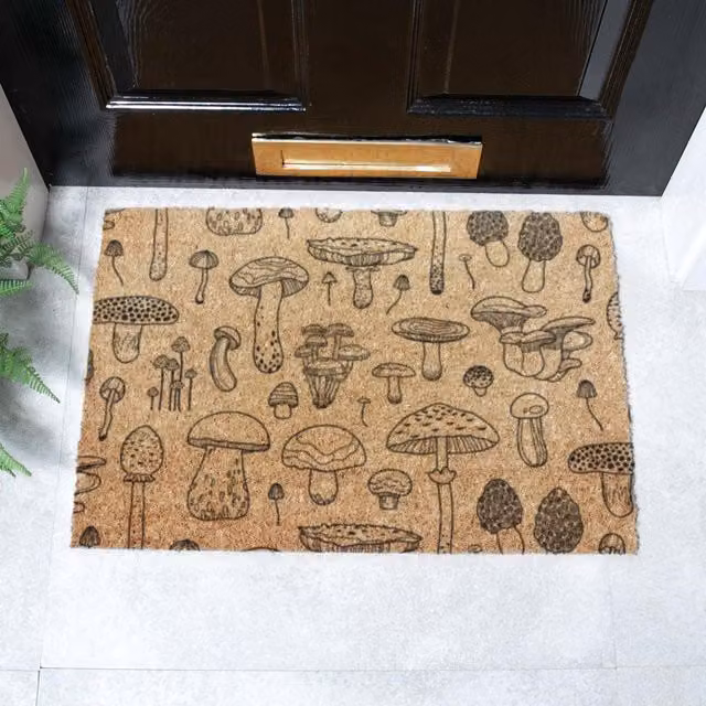 Artsy Mats Mushrooms Doormat in Brown, W/D: 60 x 40 cm – 1
