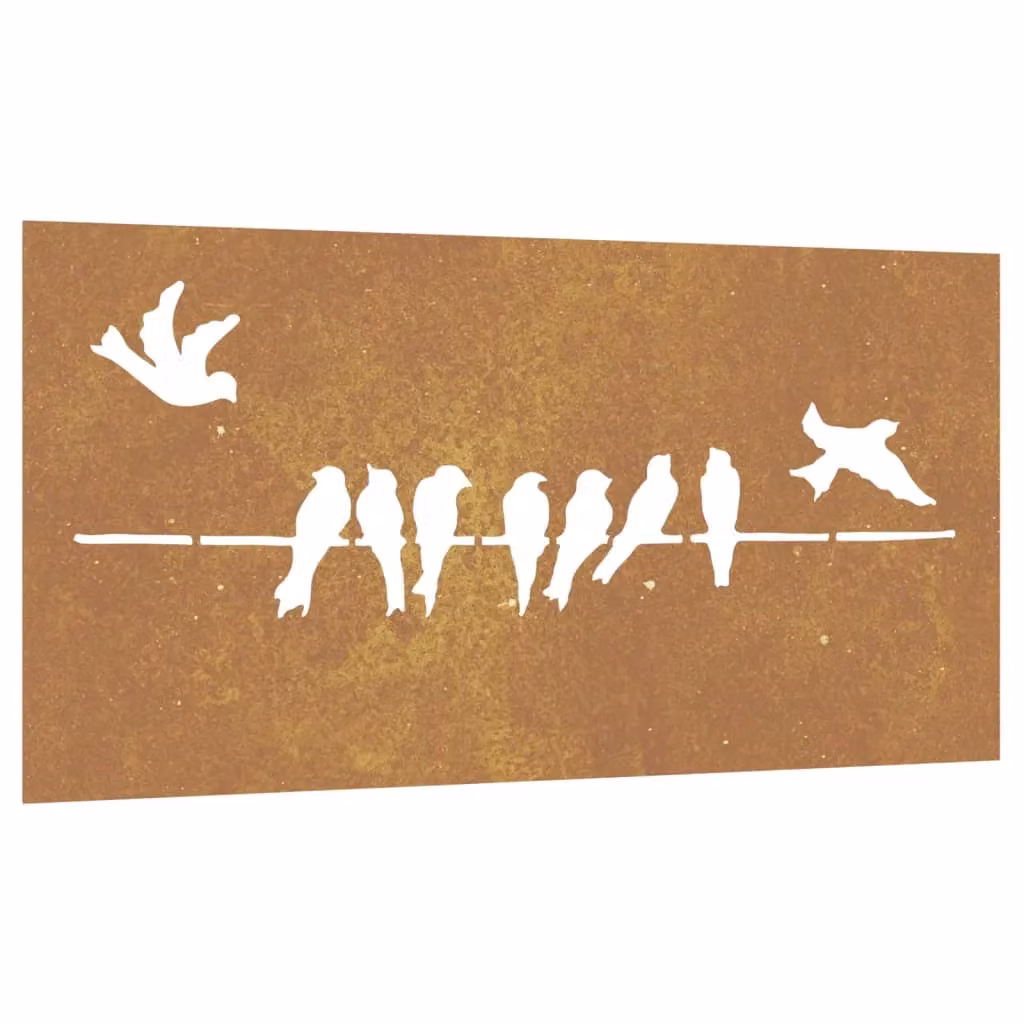 Berkfield Home Garden Brown Corten Steel Bird Wall Decoration W: 105 cm, H: 55 cm – 2