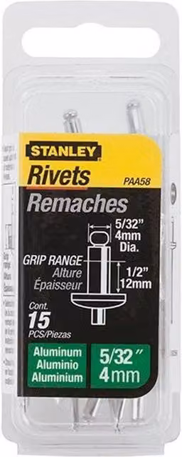 Stanley Aluminium Rivets in Silver and Multicolour