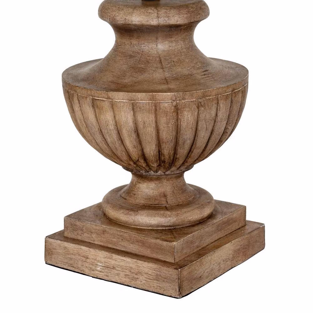 Lemon Pavilion Furniture and Decor Marbelle Table Lamp with Edged Linen Shade in Brown, W45 x D45 x H67 cm – 2