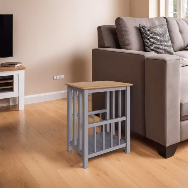 FWStyle Solid Painted Oak Magazine Table in Dove Grey