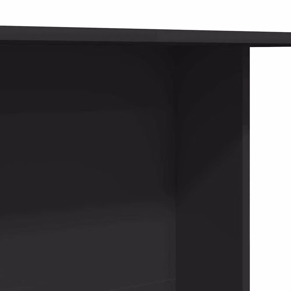 Berkfield Home Modern Rectangular Dining Table in Black, W: 110 cm, D: 72 cm, H: 70 cm – 4