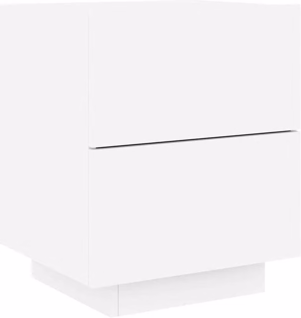 Berkfield Home Decorative Bedside Cabinet with Integrated LED Lights, White, W: 40 cm, D: 45 cm, H: 55 cm – 1