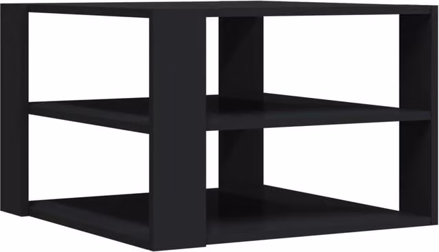 Berkfield Home Modern Black Square Coffee Table in Matt Composite Wood W/D/H: 59.5 x 59.5 x 40 cm