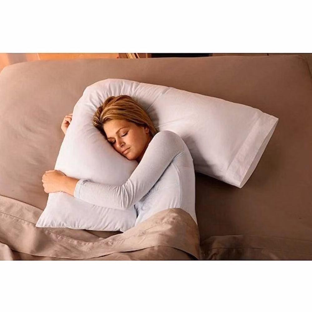 VOGREX U-Shaped Maternity Pillow in White for Pregnancy Back and Neck Support – 3