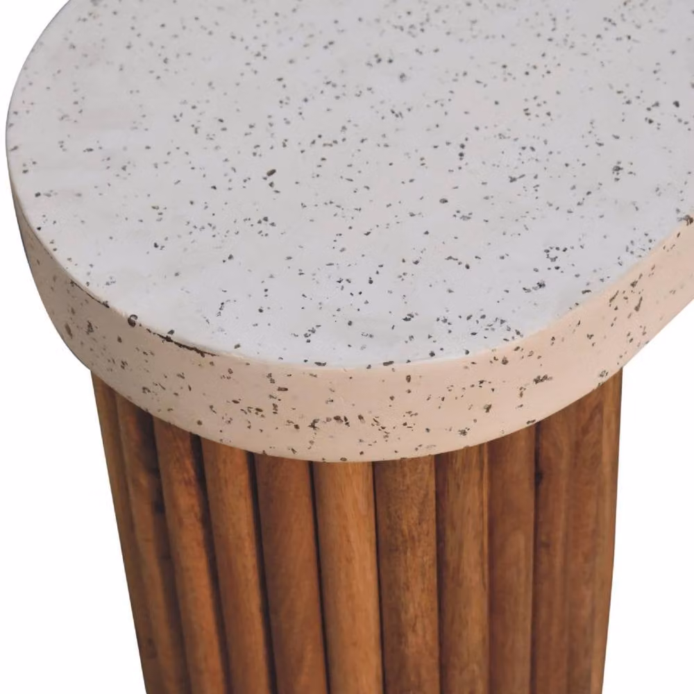 STILVORA Modern Mango Wood Coffee Table in Brown and White – 3