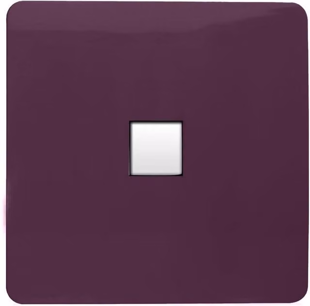Trendi Switch 1 Gang Cat 3 Telephone Secondary Flush Socket in Purple