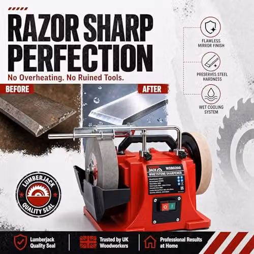 Lumberjack 200mm Whetstone Wet Bench Grinder and Chisel Sharpener, Red – 2