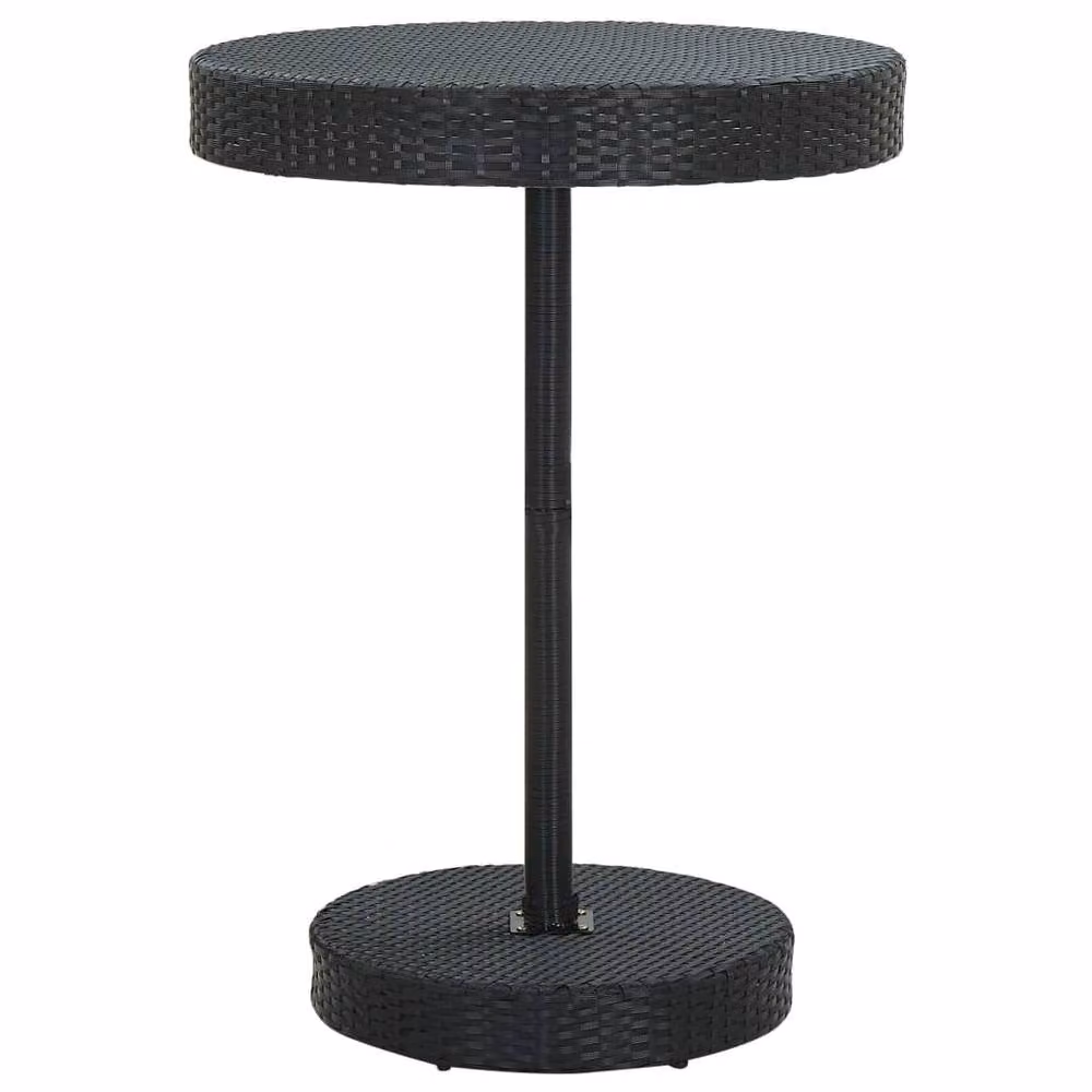 Berkfield Home Beautiful 5 Piece Black Poly Rattan and Solid Acacia Wood Garden Bar Set – 4