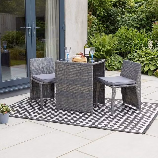 Garden Greatness Atlantis Onyx Outdoor Floor Mat, Black and Multicolour, W/D/H: 75 x 45 x 1 cm
