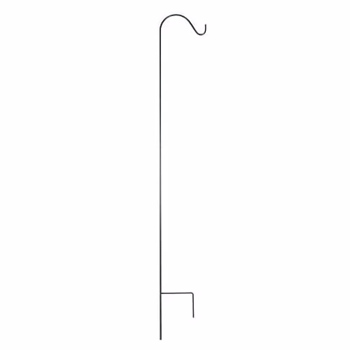Panacea Classic Single Shepherd Hook in Black Steel, H 121.92 cm x W 19.05 cm x D 19.05 cm