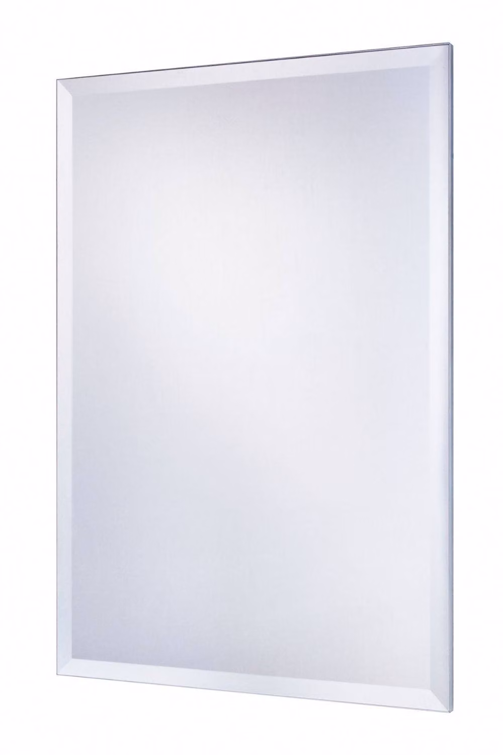 Yearn Mirrors Minimalist Bevelled Rectangular Wall Mirror in Silver, W: 58 cm, H: 58 cm – 2