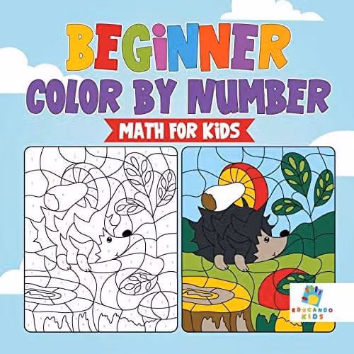 Educando Kids Beginner Colour by Number Math for Kids, Multicolour Paper Activity Book, W/D/H: 21.59 x 21.59 x 0.25 cm