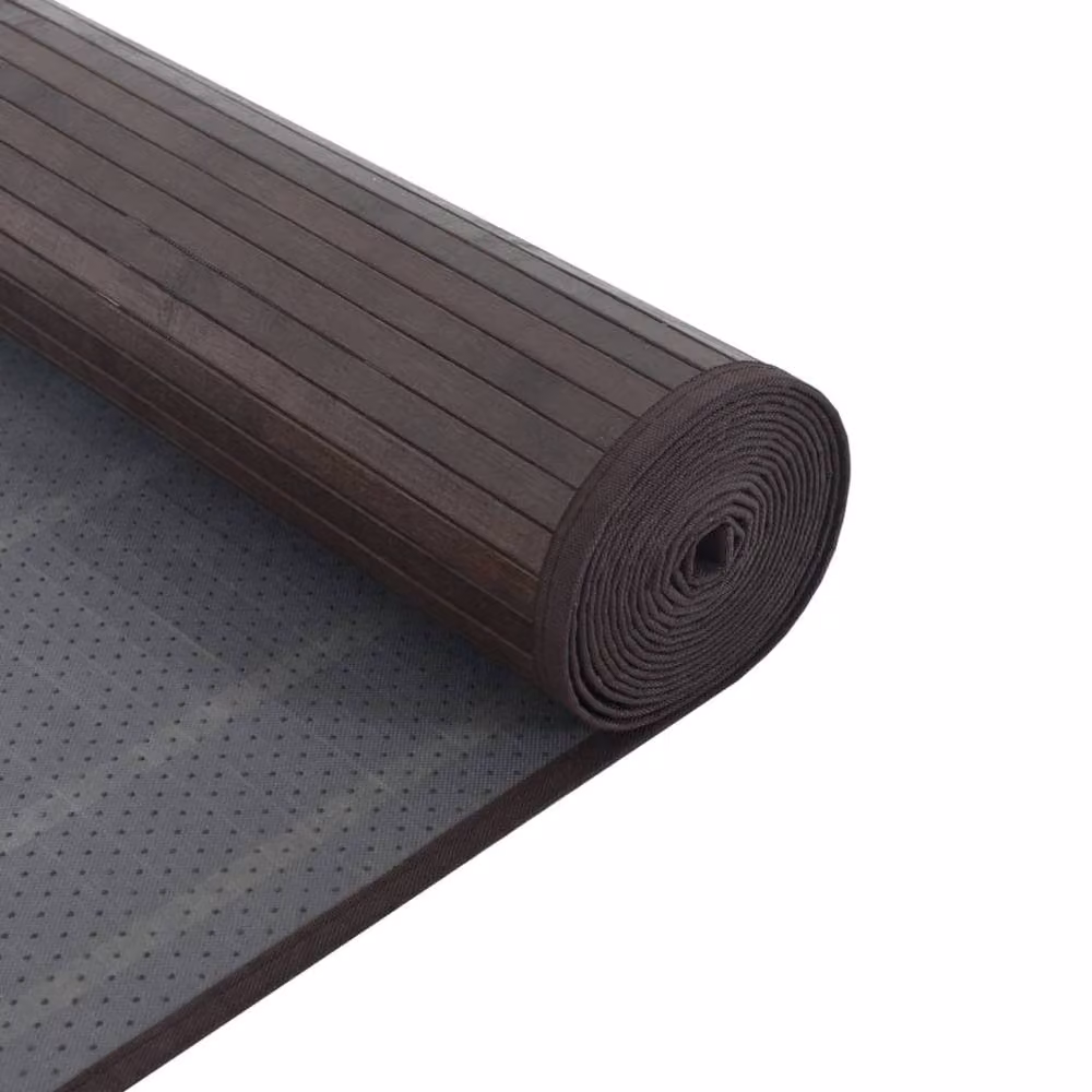 Berkfield Home Rectangular Bamboo and Polypropylene Rug in Brown, W: 100 cm, L: 200 cm – 2
