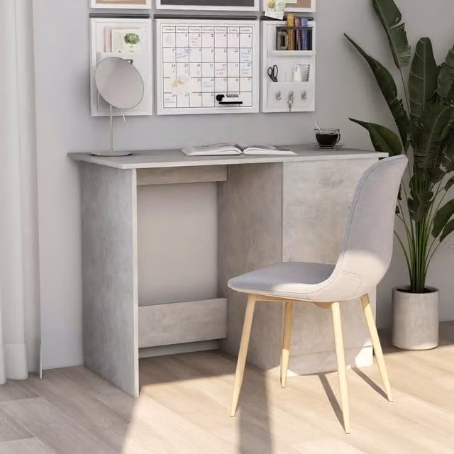 Berkfield Home Modern Writing Desk in Grey, W/D/H: 100 x 50 x 76 cm