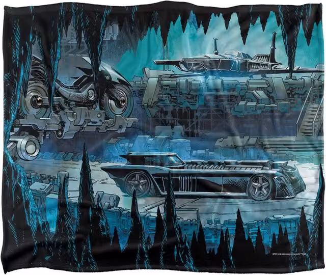 Batman Batcave Silky Touch Super Soft Throw Blanket in White, W/D: 152 x 127 cm