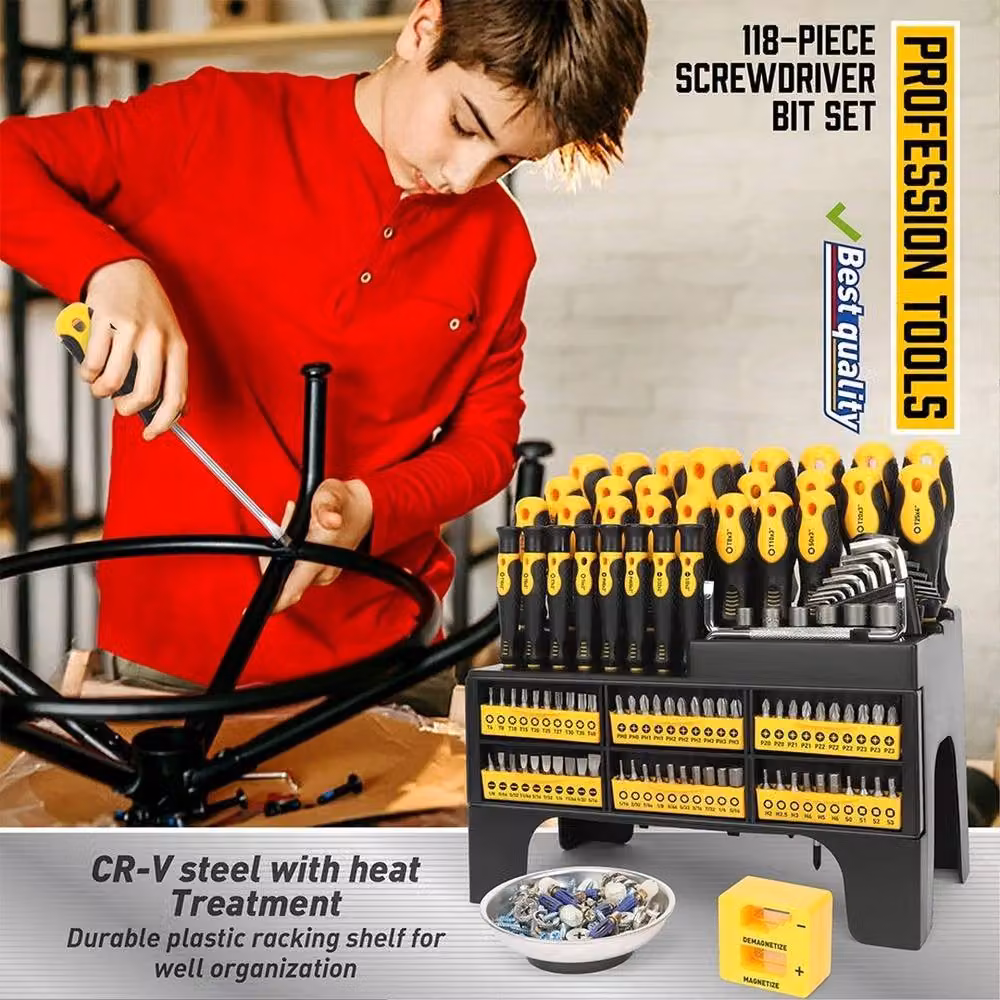EONLION Heavy Duty Premium Magnetic Screwdriver Set in Yellow – 4