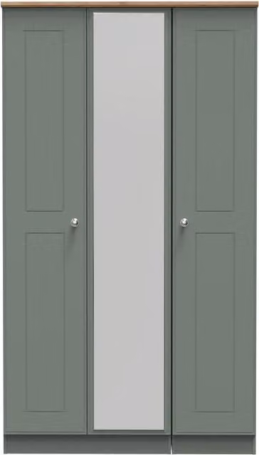 Ready Assembled 2 U Albert Tall Triple Mirror Wardrobe in Pale Green