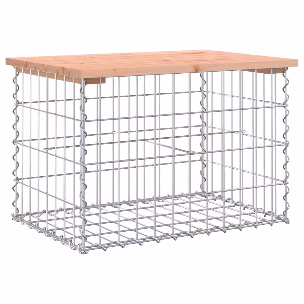 Berkfield Home Gabion Design Garden Bench in Brown Solid Douglas Wood W/D/H: 63 x 44 x 42 cm – 2