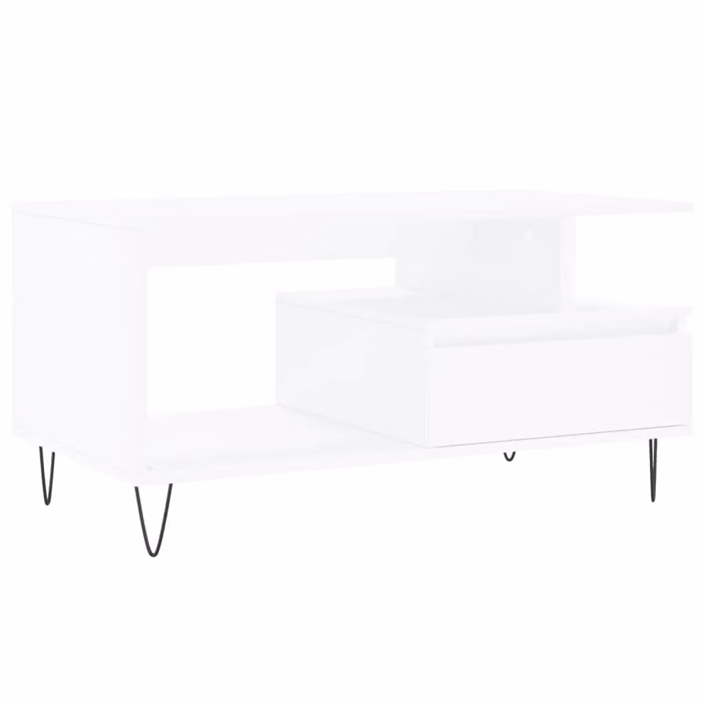 Berkfield Home Modern White Coffee Table, W/D/H: 90 x 49 x 45 cm – 2