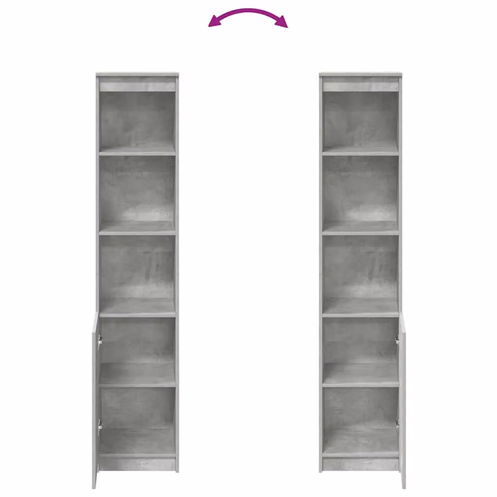 Berkfield Home Highboard in Concrete Grey, W/D/H: 37.5 x 35 x 180 cm – 3