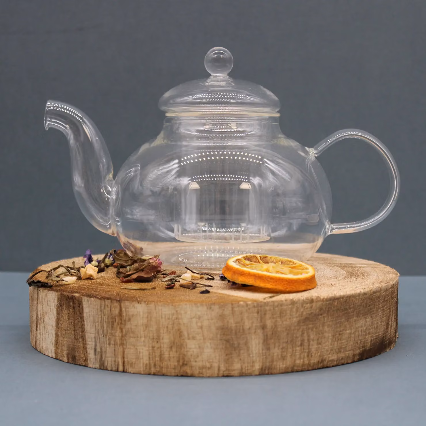 KDMD Glass Infuser Teapot with Stainless Steel Infuser, White, 800ml – 2