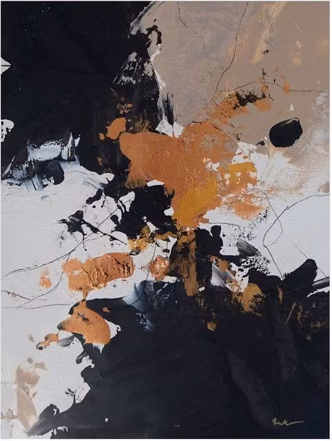 Anna Bernad Black Meringue Abstract Multicolour Canvas Print – 1