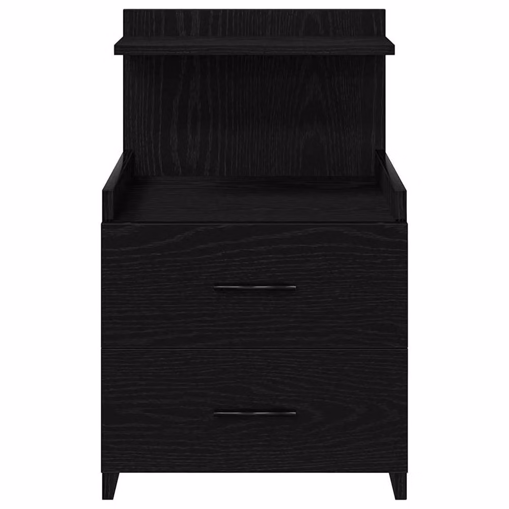 Berkfield Home Set of 2 Modern Black Bedside Cabinets with 2 Drawers, W: 40 cm, D: 36.5 cm, H: 62 cm – 3