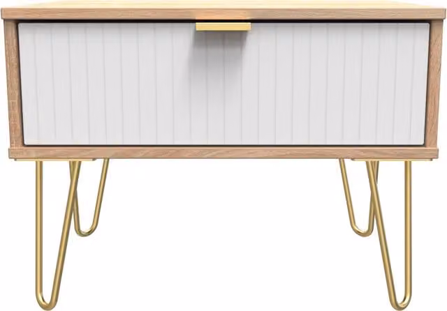 2 U Bexley Ready Assembled 1 Drawer Wide Side Table in Natural