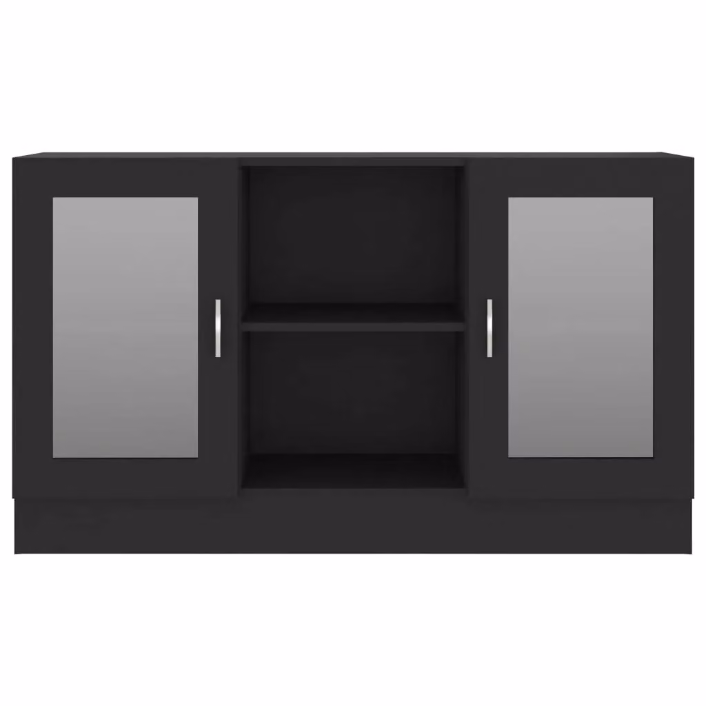 Berkfield Home Vitrine Cabinet in Black with Glass Doors, W/D/H: 120 x 30.5 x 70 cm – 3