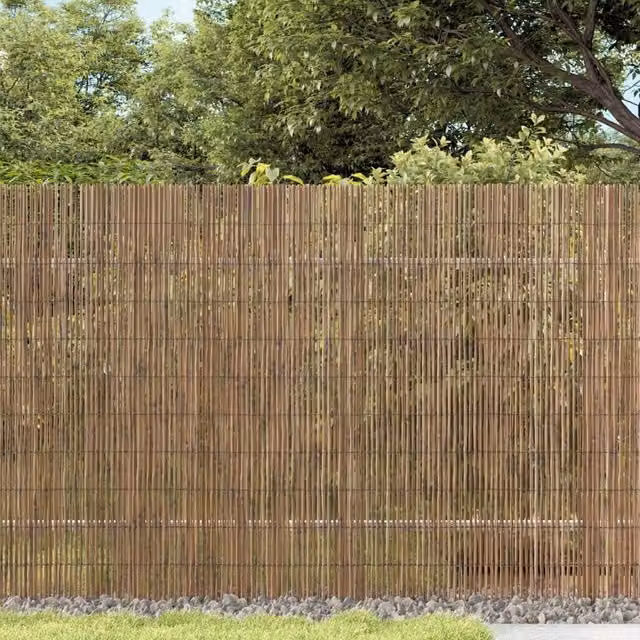 Berkfield Woven Reed Garden Fence Mat in Brown, W: 600 cm, H: 100 cm – 1