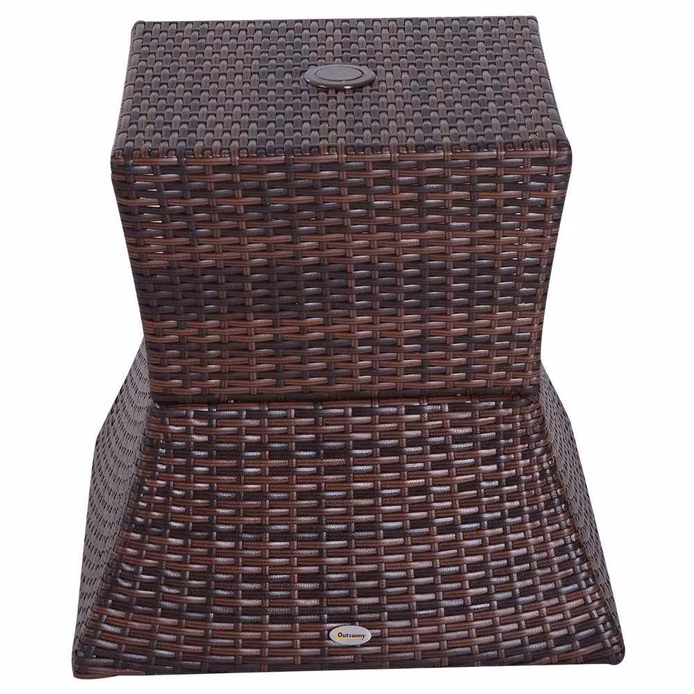 ERGOVEXA Brown Polyrattan Outdoor Coffee Table with UV Resistance – 9