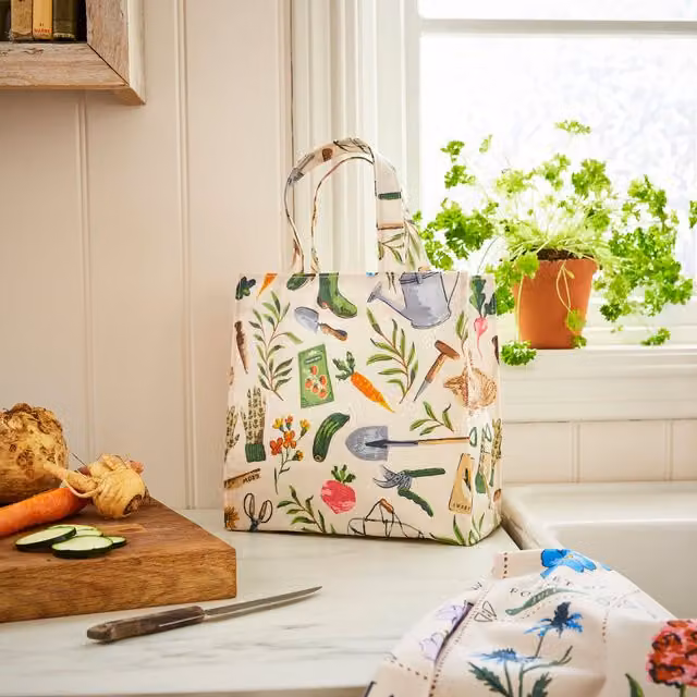 Ulster Weavers Time to Grow PVC Bag in Green and Multicolour, W/D/H: 25.5 x 25.5 x 11.0 cm