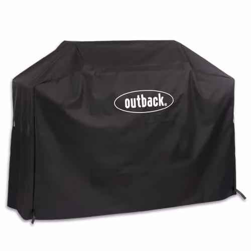 Outback Premium Black Water Resistant and Breathable BBQ Cover for 6 Burner Hooded Gas Grills, W/D/H: 164 x 121 x 66 cm