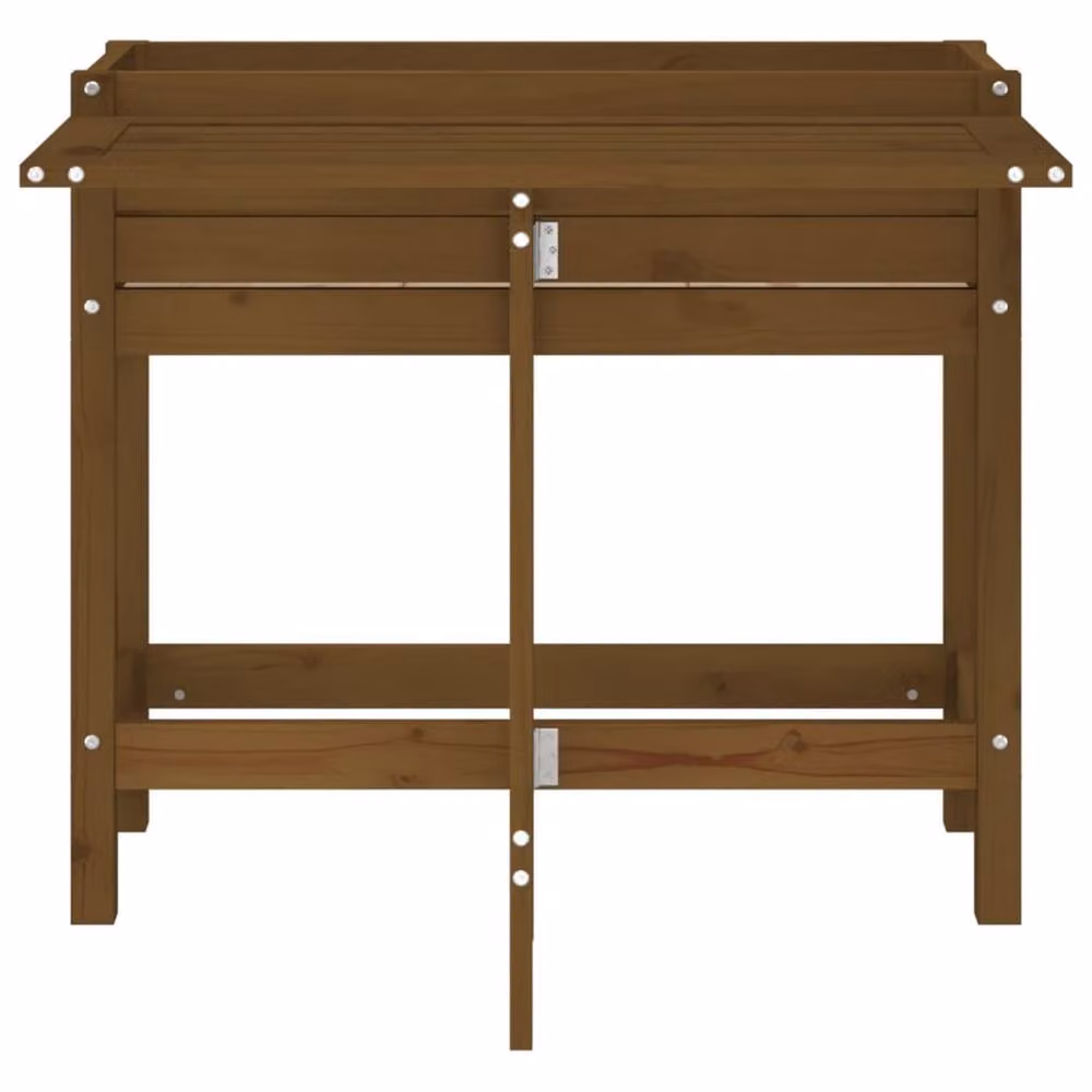 Berkfield Home Rustic Brown Solid Wood Pine Garden Planter with Folding Tabletop W/D/H: 84 x 75 x 73 cm – 4