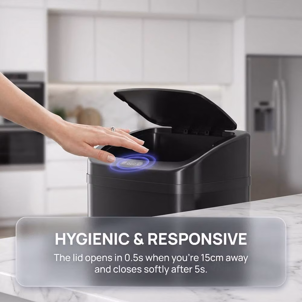 HOMCOM 48L Automatic Sensor Bin in Black – 8