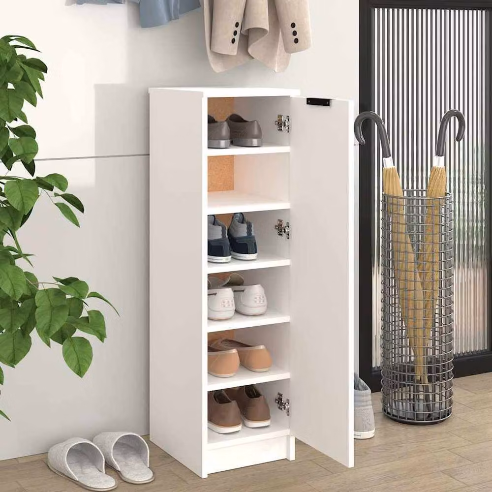 Berkfield Home White Wall Mounted Shoe Cabinet W/D/H: 30 x 35 x 100 cm – 2