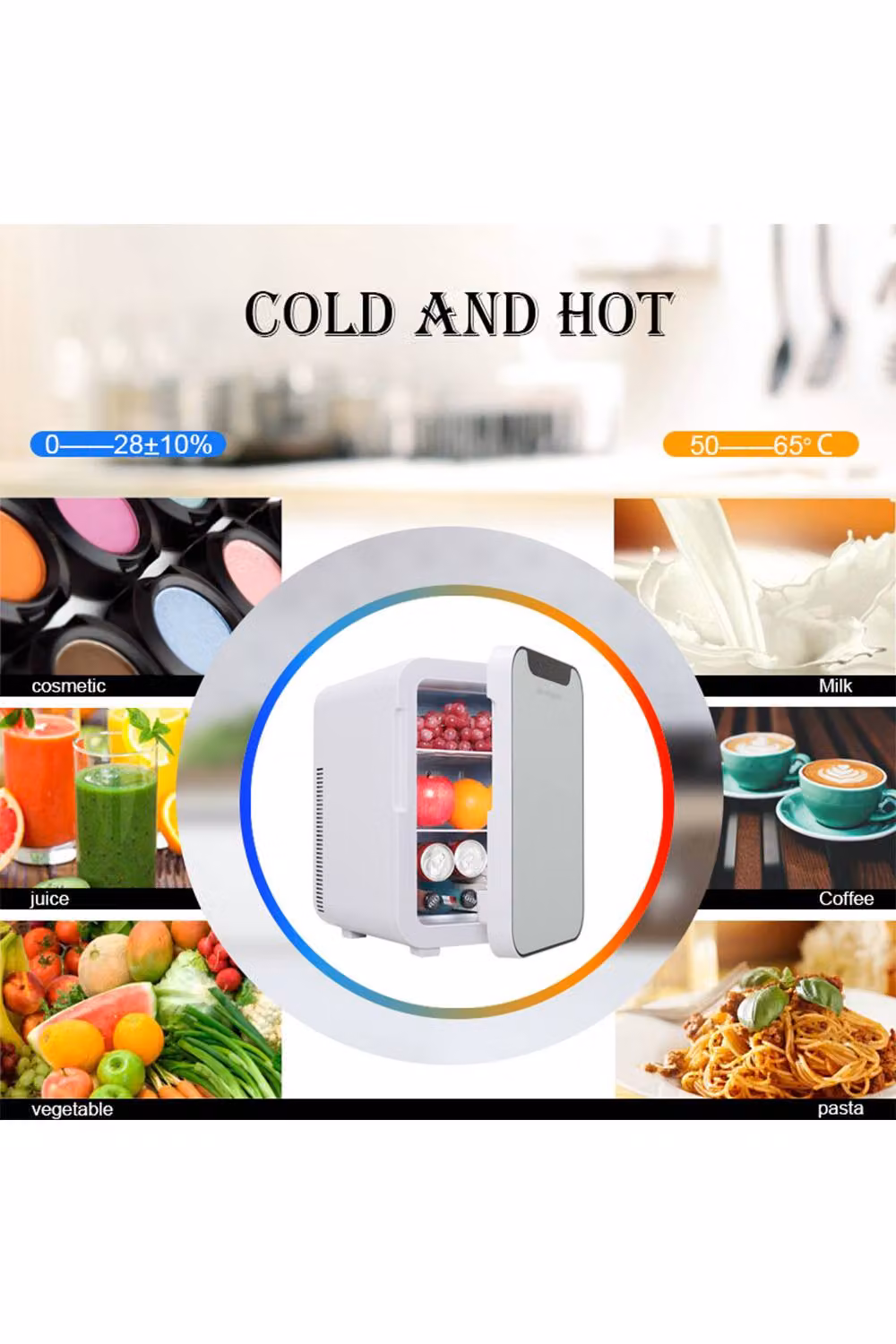 Living and Home 16L Dual-Use Mini Thermoelectric Refrigerator with Glass Door, White – 3