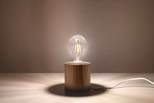 SOLLUX lighting Salgado Wood Table Lamp, Brown, W/D/H: 10 x 10 x 10 cm – 2