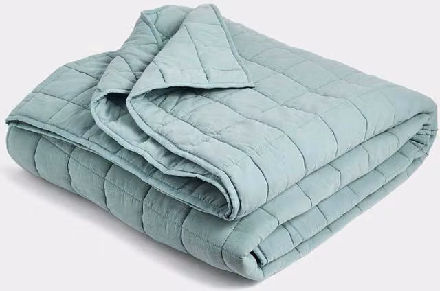 M&S Quilted Cotton Rich Throw in Green