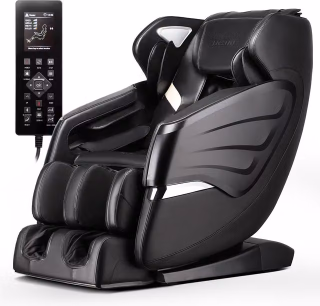 Darphe Zero Gravity Full Body Massage Chair with Back Heating and Controller in Black