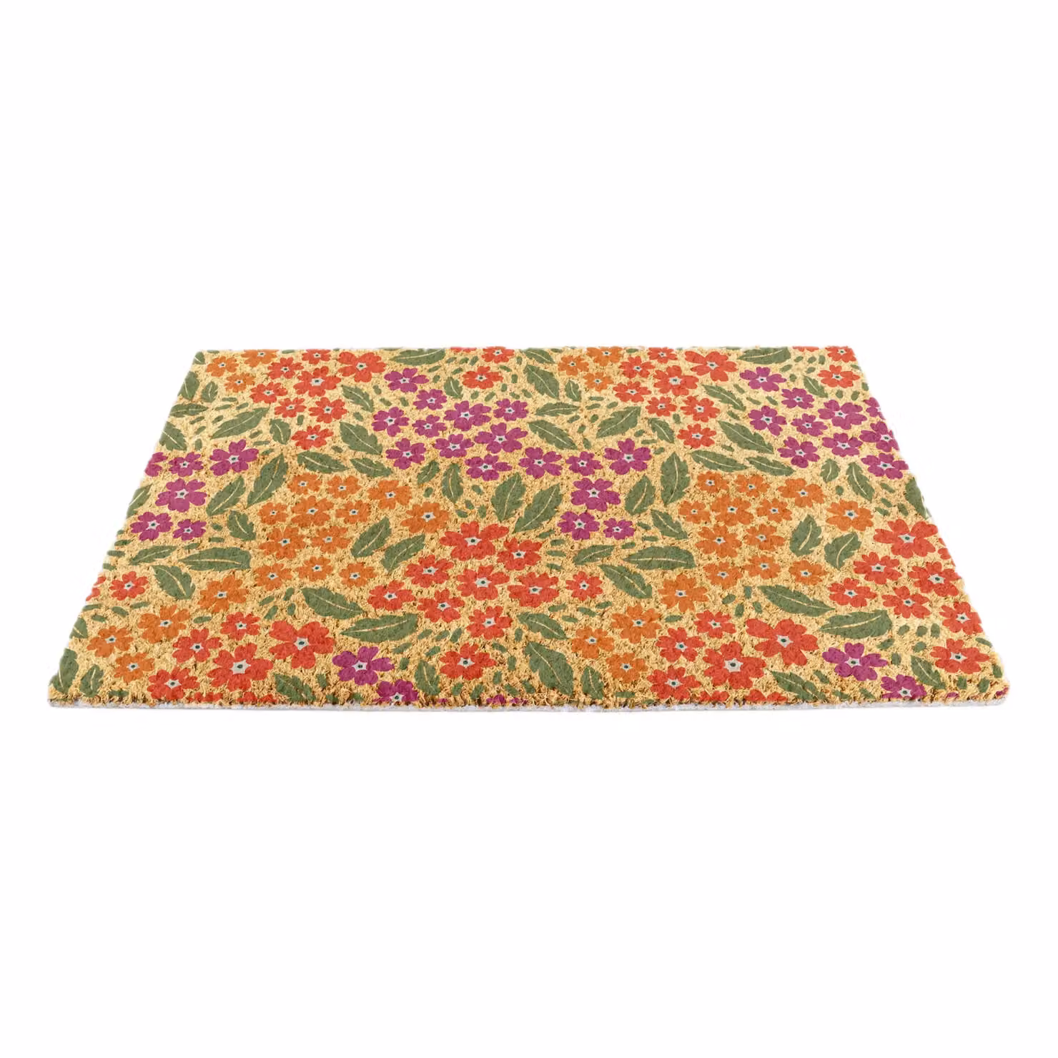 Artsy Mats Floral Pattern Coir Doormat in Brown and Multicolour, W: 90 cm, D: 60 cm – 5
