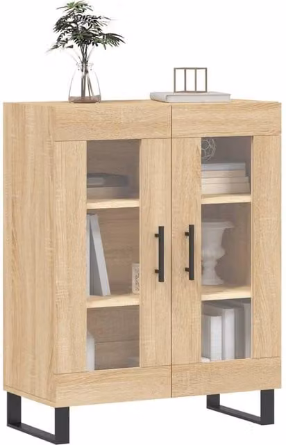 Berkfield Home Sonoma Oak Sideboard in Light Brown, W/D/H: 69.5 x 34 x 90 cm