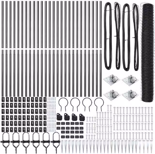 Berkfield Home Grey Steel Hexagon Fence, 1.4 x 50 m – 1