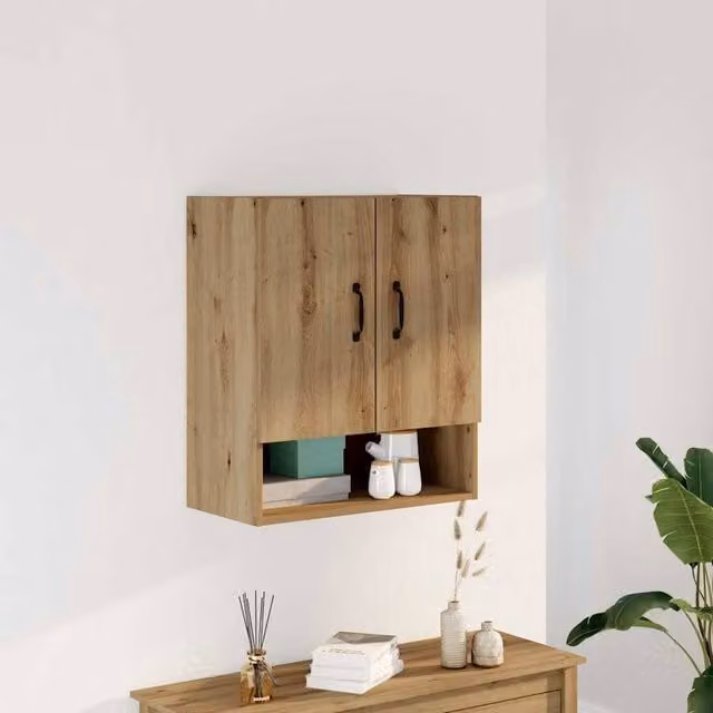 Berkfield Home Artisan Oak Wall Cabinet in Brown, W: 60 cm, D: 31 cm, H: 70 cm – 1