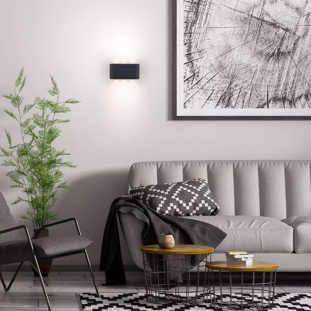 Briloner Anthracite Rechargeable Dimmable Touch Up Down LED Wall Light in Grey – 3