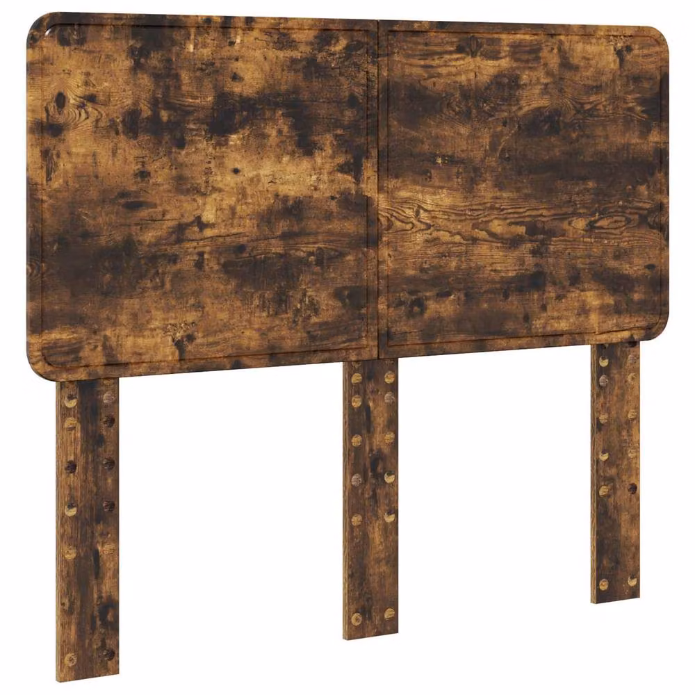 Berkfield Home Bed Frame in Smoked Oak and Brown Solid Pine Wood, W: 135 cm, L: 190 cm – 4