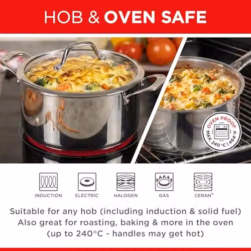 Kuhn Rikon 3-Piece Non-Stick Cookware Set in Silver, including 1.5L Saucepan, 3L Pot and 24cm Frying Pan – 3