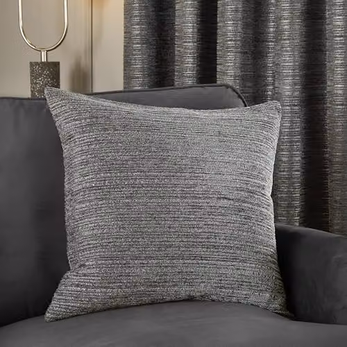 Paoletti Jupiter Grey Chenille Striped Decorative Square Cushion, W/D/H: 50 x 50 x 50 cm – 3